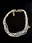 5 Strand Fresh Water Pearls Gold Tone Necklace - 666