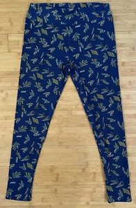 NEW LuLaRoe TC Tall & Curvy Leggings Navy W/ Feathers Print - Picture 1 of 2