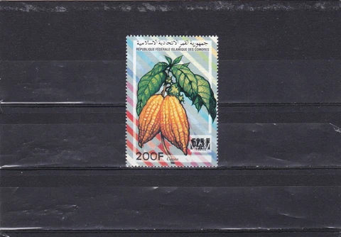 Comoros mnh rare overprinted stamp cacao scott 826Fk 1998 Cover