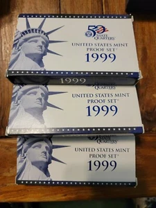 1999-S US Mint Full Clad Proof Set 50-State Quarters - 10 Coins - OGP (1) - Picture 1 of 2
