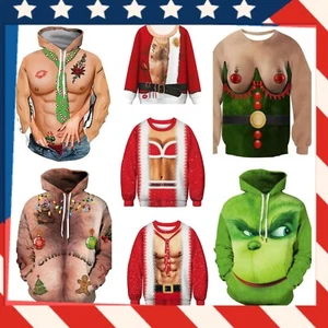 CHRISTMAS UGLY SWEATER/HOODIE Unisex 3D - Picture 1 of 50
