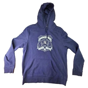 New York Yankees Police Badge Adult Pullover Hoodie Sweatshirt XL Navy NYPD M7c - Picture 1 of 10