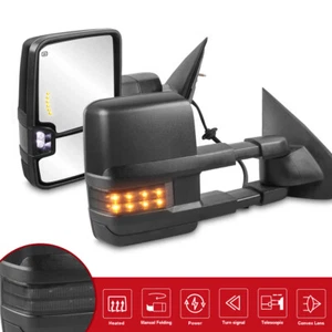 For 2014-18 Chevy Silverado GMC Sierra 1500 2500 3500HD Power Heated Tow Mirrors - Picture 1 of 12