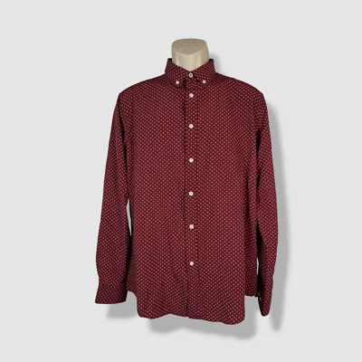 International Report Men's Red Stretch Long Sleeve Button-Up Shirt Size Medium - Image 1 of 3