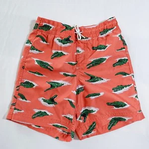 Old Navy Boys Alligator Swim Trunks Size M 8 Coral Orange Novelty Print - Picture 1 of 11
