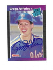 Signed Autographed GREGG JEFFERIES New York Mets 1989 Donruss Card #35 COA