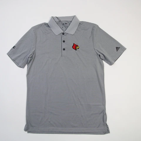 Louisville Cardinals adidas Polo Men's Gray/Striped New Cover