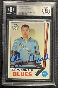 AB MCDONALD SIGNED 1969-70 TOPPS ST. LOUIS BLUES CARD BECKETT AUTO 660 - Picture 1 of 2