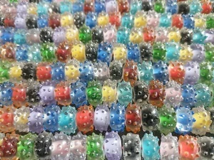 Menge Glas Lampwork Rondell Spike - strukturierte Perlen - mehrfarbig - Bild 1 von 5