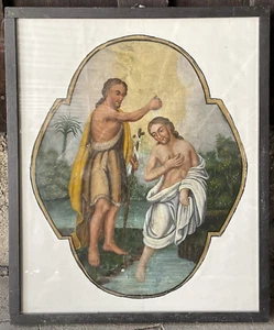 Cuadro Barroco Bautizo Jesús - Imagen 1 de 6