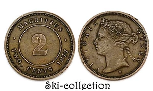 2 Cents 1877 H, Mauritius. Kaiserreich Britannique. Victoria. Bronze - Bild 1 von 1