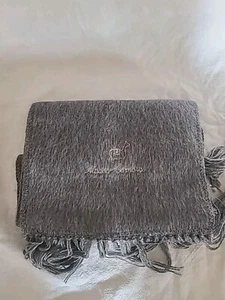 Alpaca Camargo Alpaca Wool Scarf Made in Peru Gray Silver Fringed 72" x 9" - Picture 1 of 6