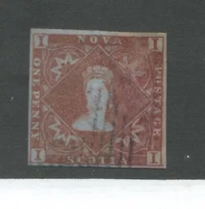 Nova Scotia 1851 1d used with nice 4 margins - Foto 1 di 1