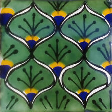 #C056) Mexican Tile sample Ceramic Handmade 4x4 inch, GET MANY AS YOU NEED !!