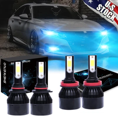 For Honda Accord 2013-2018 - 4x 8000K LED Headlight High/Low Beam Light Bulbs - Image 1 of 4