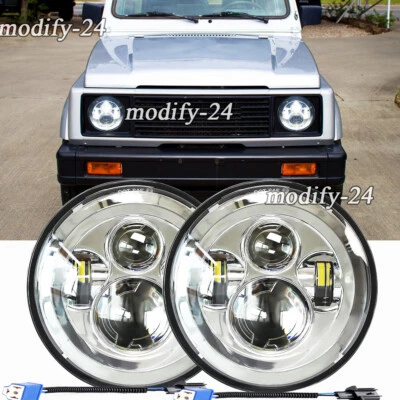 Nuevo par de faros LED redondos de 7 pulgadas haz alto bajo aptos para Suzuki Samurai 1986-1995 Foto 1 de 4