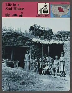 Life in a Sod House Story of America Biglietto Storia Vita Quotidiana - Foto 1 di 1