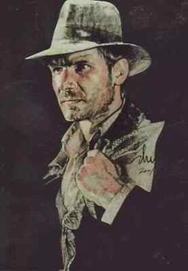 2008 Topps Indiana Jones Masterpieces Foil Art Bronze Insert #5 Drew Struzan - Foto 1 di 1