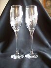 CRYSTAL Champagne Flutes with White Roses -  283(mb)