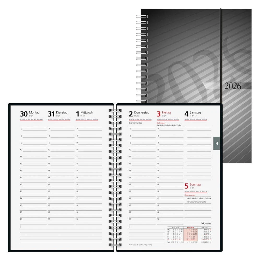 Rido/idé Wochenkalender 2024 'partner/Industrie I' - 7,2x11,2 Cm, Grün, Mit Monatsplan