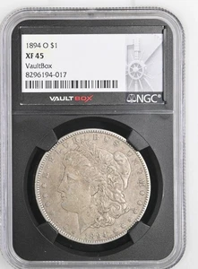 1894-O Morgan Silver Dollar – NGC XF45 VaultBox Label - Natural Luster - Picture 1 of 2