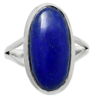 Premium Quality Natural Lapis Lazuli 925 Sterling Silver Ring s.9 Jewelry R-1008 - Image 1 of 4