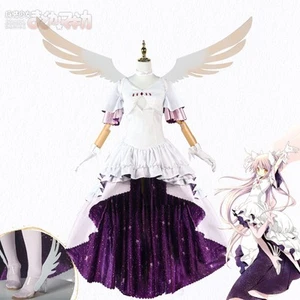 Anime Puella Magi Madoka Magica Kaname Madoka Costume Dress Shoes Wing Skirt - Picture 1 of 16
