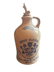VTG Henry McKenna Sour Mash Bourbon Whiskey EMPTY 1/2 Gal Decanter Jug w Spout - Picture 1 of 7