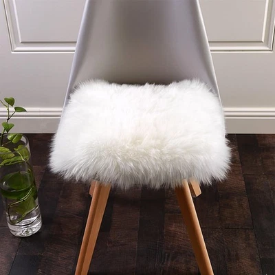 Softlife White Small Faux Fur Sheepskin Throw Rug Fluffy Shag Fur Chair Cover... - Image 1 of 4