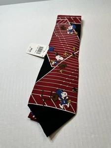 Corbata deportiva de fútbol americano PEANUTS Snoopy & Woodstock Friends 100 % seda nueva con etiquetas - Imagen 1 de 6