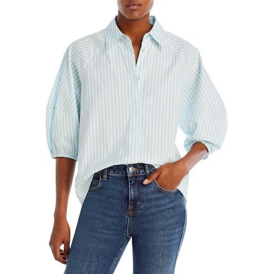 Алиса + Оливия Эдит в полоску большого размера кнопка спереди рубашка женщин большой синий новый без ЯРЛЫКОВ - Изображение 1 из 4