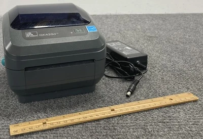 Zebra GK420d Direct Thermal Label Printer GK42-202210-000 w/ Adapter (As Is) - Image 1 of 4