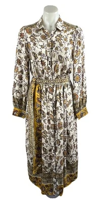 WITCHERY Long Sleeve Boho Floral Print Viscose Shirt Dress Size 12 - image 1 of 4