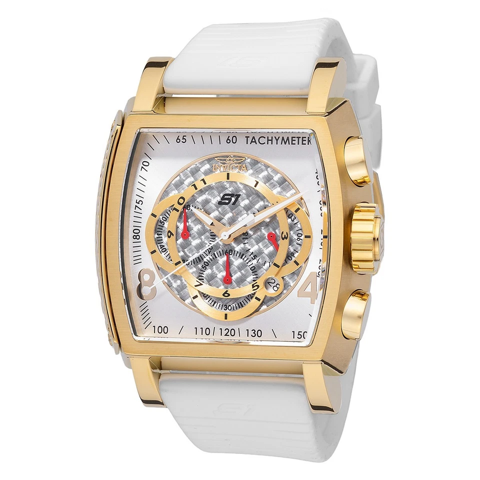Invicta S1 Rally Oro Bianco Fibra di Carbonio Quadrante 48433 Uomo Orologio 48mm - Immagine 1 di 2