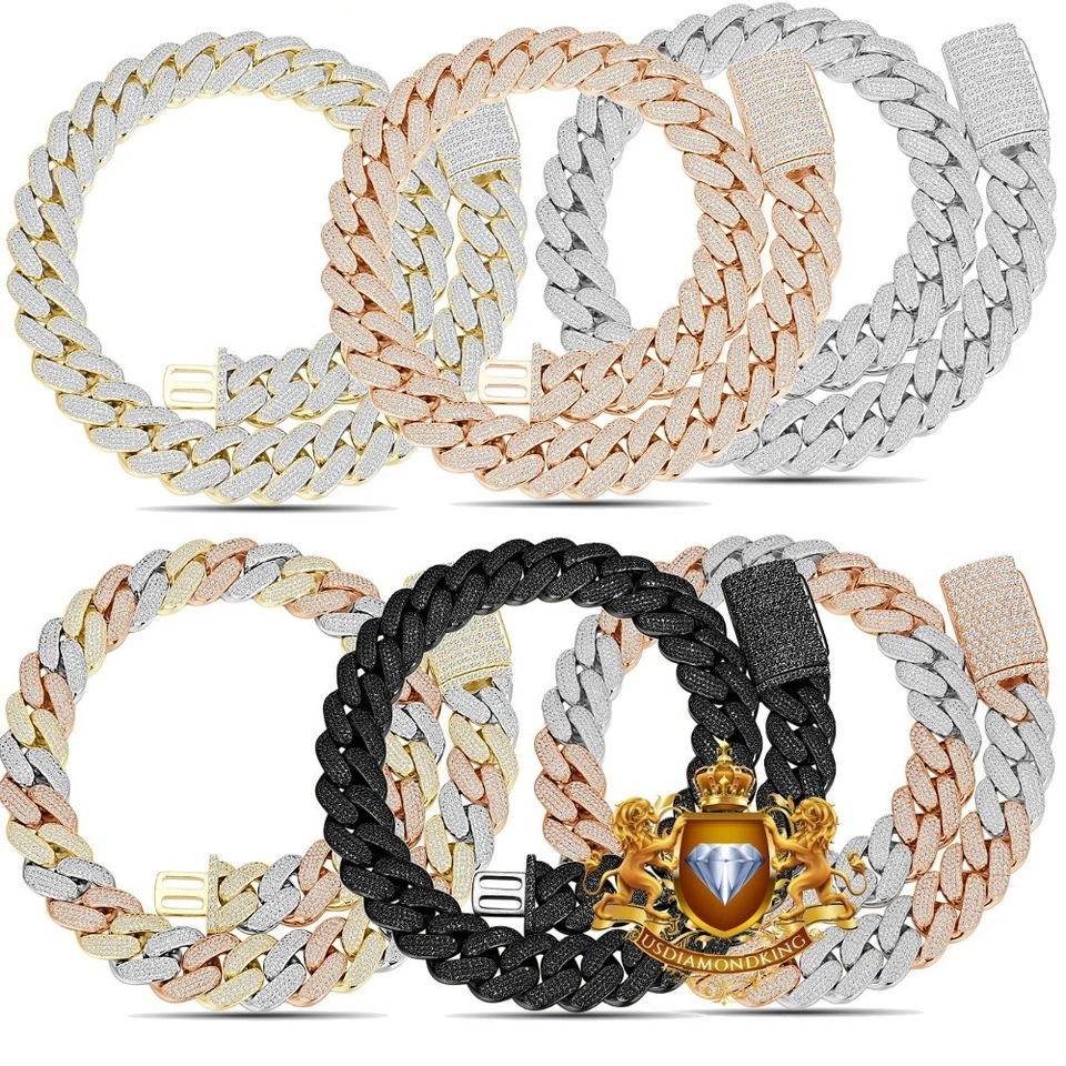 137+ граммов 12 мм VVS1/D 22,25 карата 14 карат золото Miami кубинская цепочка без грифа - Изображение 1 из 3