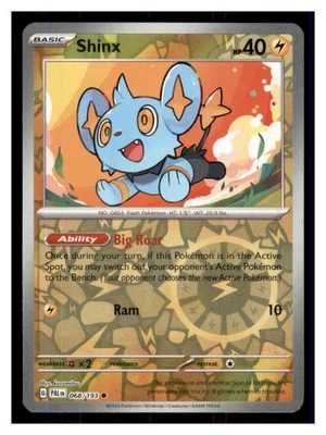 Shinx Reverse Holo - SV02: Paldea Evolved 068/193 -Common- Pokémon NM - Image 1 of 2