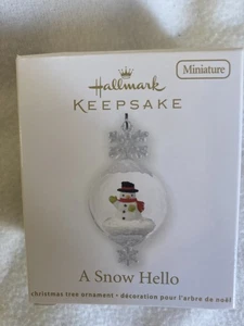 Hallmark 2012 Miniatur Schneemann Schneeflocke Schneekugel A SNOW HELLO Ornament - Bild 1 von 5