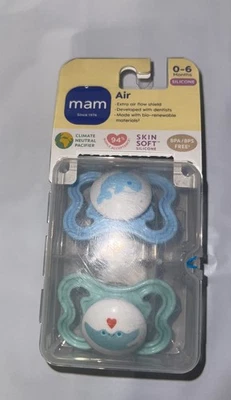 MAM Mini Chupete de Aire Paquete de 2 Talla 0-6 Meses Ballena Nuevo en Paquete  Foto 1 de 3