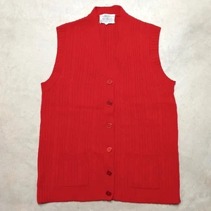 Suéter Cárdigan Chaleco Vintage MAC HENRY Rojo Botón Talla Grande - Imagen 1 de 6