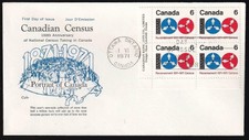 Canada FDC 1971 sc#542 Census LL, Cole blue portrait cachet