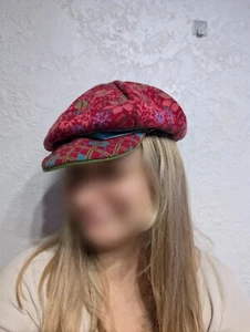 Ivko 100% Merino Wool Knit Multicolor Flower Print Bohemian Hat Cap - Picture 1 of 13