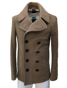 Burberry Pea Overcoat M IT 50 UK 40" Chest Medium Camel Wool - Picture 1 of 13