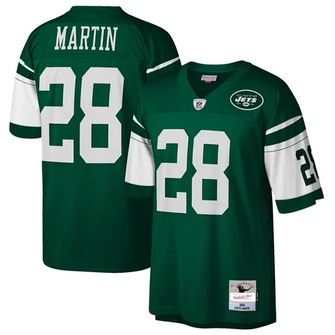 New York Jets Curtis Martin #28 Mitchell & Ness Green 2004 NFL Legacy Jersey Cover