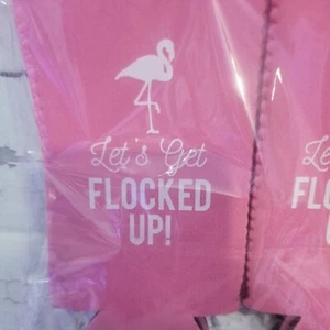 bridesmaids let's get flocked up koozie lot 12 pink - Picture 1 of 2