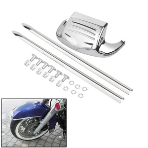Chrome Front Fender Tip w/ Spear Trim For Harley Heritage Softail FLSTC 86-08 - Picture 1 of 15