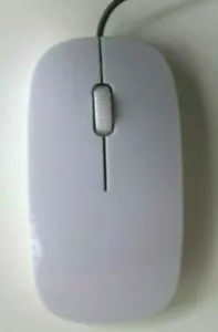 Computer Mouse USB Wired, Scroll Wheel, White, Red LED Light, For Laptop PC Mac - Picture 1 of 12