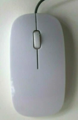 Computer Mouse USB Wired, Scroll Wheel, White, Red LED Light, For Laptop PC Mac - Image 1 of 4