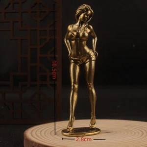 1 pièce Copper solide belle femme ornement sexy bikini beauté figurine _dc - Photo 1/7