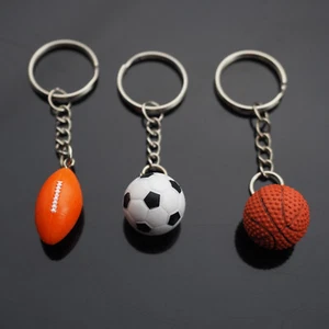 3x PCS - Mini Football, Soccer, & Basketball Keychains Pendant Player Coach Gift - Picture 1 of 6