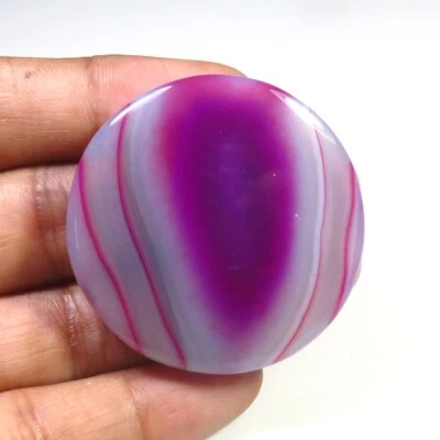 Purple Onyx Geode Cabochon 41mm Natural Onyx Geode Round Agate Gemstone OND-1308 - Image 1 of 4